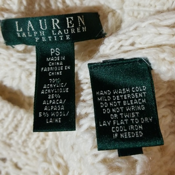 Lauren Ralph Lauren Alpaca Loose Crochet Sweater, Size SP - Picture 11 of 14